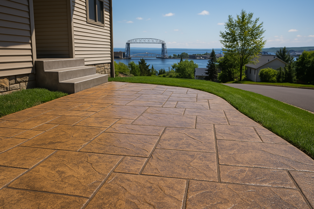 stamped concrete patio installation in Duluth MN