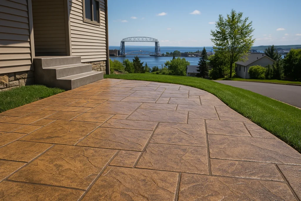 stamped concrete patio installation in Duluth MN
